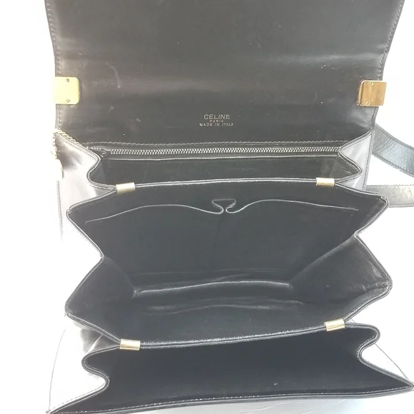 Vintage CÉLINE Paris Horse Carriage Caleche box calf shoulder crossbody bag - Picture 15 of 16